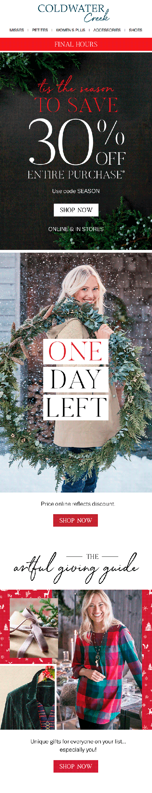 Coldwater Creek Email Design