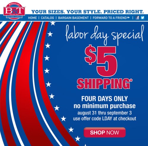 Big & Tall Factory Direct // Email Design