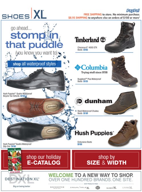 Shoes XL // Email and Photography. Go ahead... stomp in that puddle (you know you want to). SHOP ALL WATERPROOF STYLES