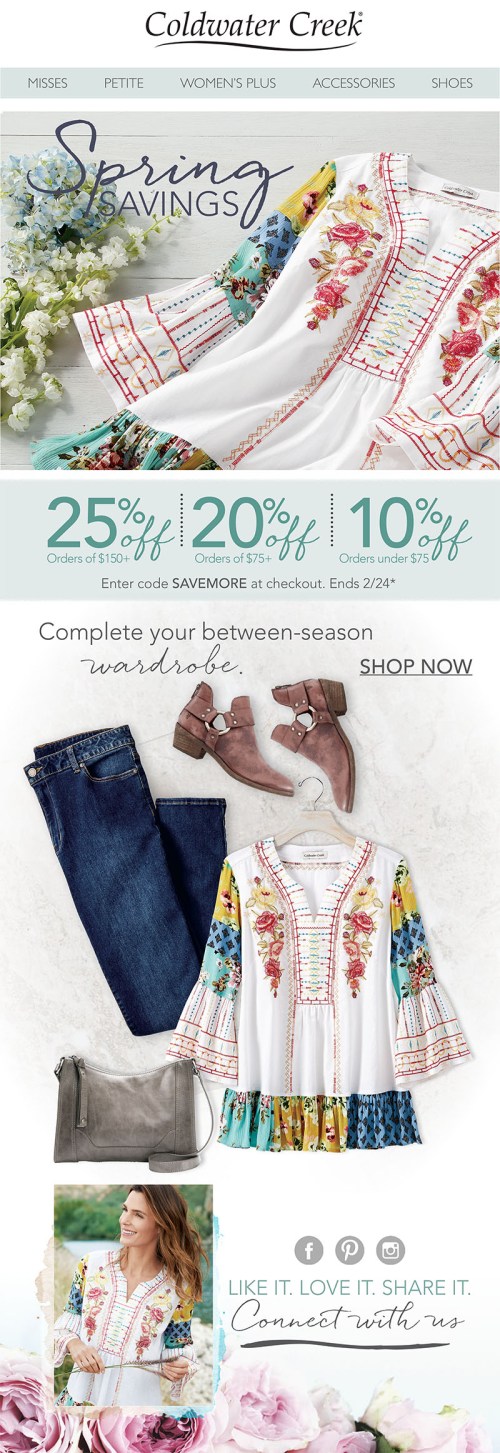Coldwater Creek Email Design